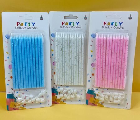 VELAS DE CUMPLEAÑOS DE 13X0,58 CM 12 PCS