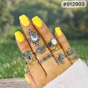 SET DE ANILLOS FANTASIA PLATEADOS