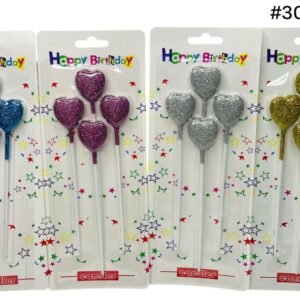SET DE VELAS CORAZON ESCARCHADO