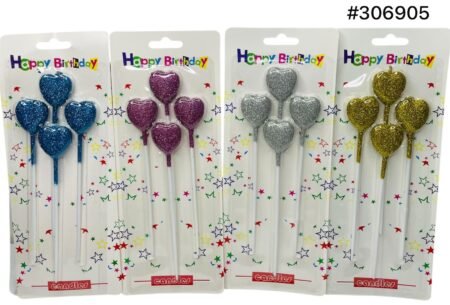 SET DE VELAS CORAZON ESCARCHADO