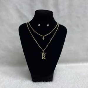 Set Cadena doble + Arete Love (Fantasía)