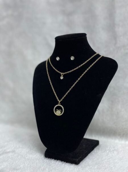 Set Cadena doble + Arete Corazon (Fantasía)