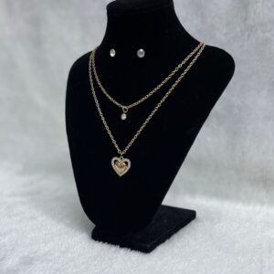 Set Cadena Doble + Arete (Fantasía)