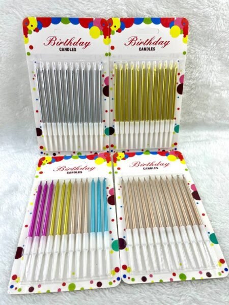 VELAS PARA CUMPLEAÑOS COLORES LAMINADOS