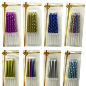 VELAS DE CUMPLEAÑOS COLORES METALICOS