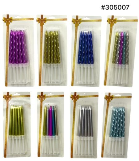 VELAS DE CUMPLEAÑOS COLORES METALICOS