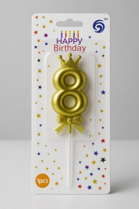 VELA NUMEROS CON CORONA, 8,5CM