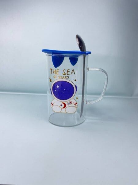 Vaso de Cristal "The Sea of Stars" con Tapa y Cuchara 460ML