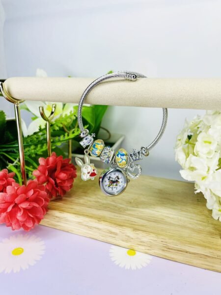 Pulsera Estilo Pandora Reloj y conejito
