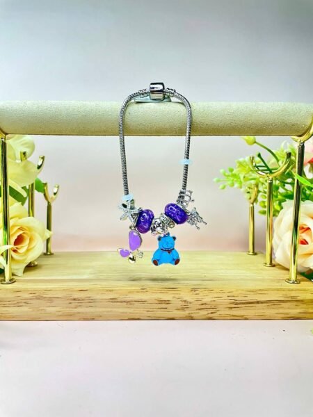 Pulsera Estilo Pandora Osito y mariposa