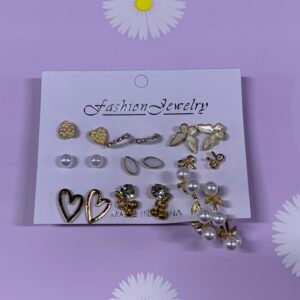set de aretes de fantasia dorados