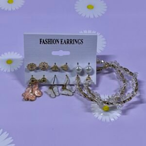 Set de aretes de fantasia dorado