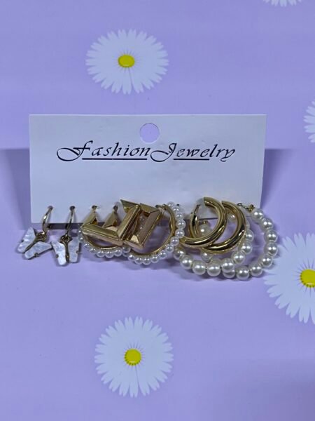 set de aretes de fantasia dorados - Imagen 2