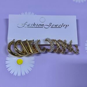 set  de aretes de fantasia dorados
