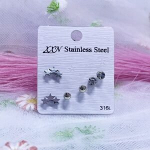 Set de arete plateado