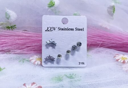 Set de arete plateado