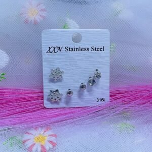 Set de arete plateado