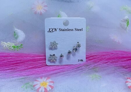 Set de arete plateado