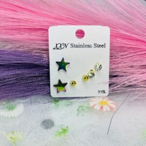 Set de aretes tornasol estrella
