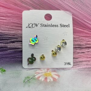 Set de arete tornasol serpiente