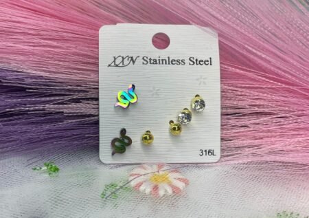 Set de arete tornasol serpiente