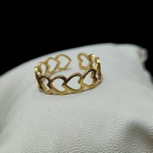 anillo ajustable de acero corazones