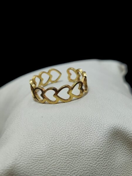anillo ajustable de acero corazones