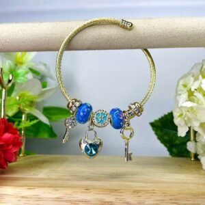 Pulsera Azul diamantes Estilo Pandora