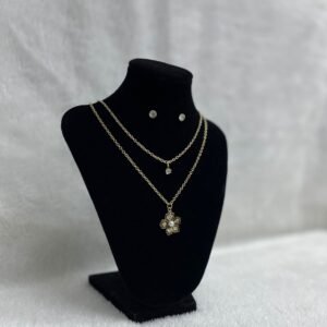 Set Cadena doble + Arete Flor(Fantasía)