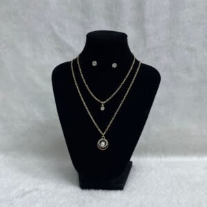 Set Cadena Doble + Arete Perla (Fantasía)