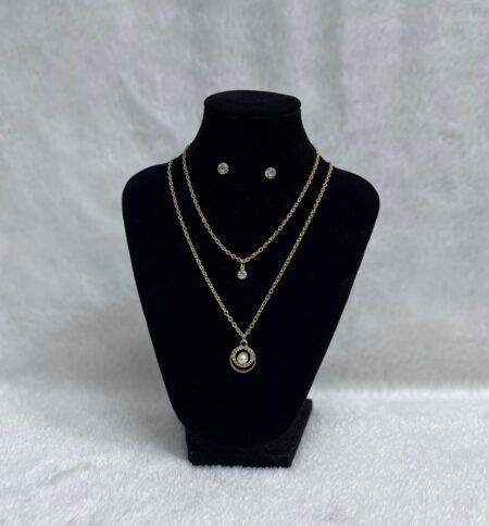 Set Cadena Doble + Arete Perla (Fantasía)