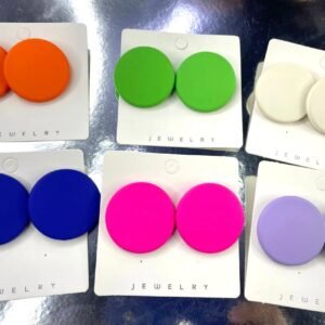 ARETES ESTILO BOTON DE COLORES