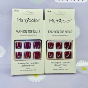 Uñas para pies borde plateado