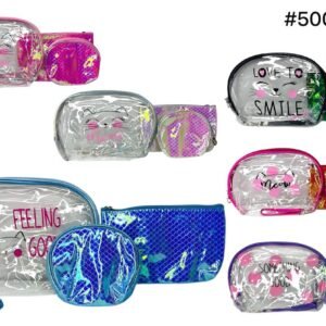 Set de Cosmetiquera Estilo Cola de Sirena