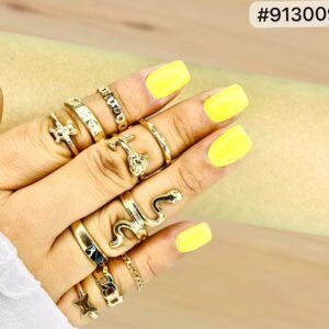 SET DE ANILLOS FANTASIA DORADOS