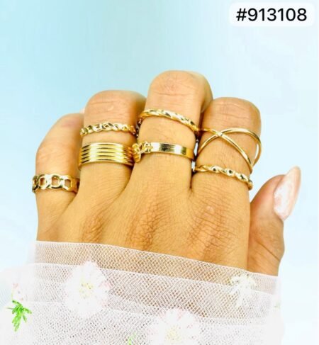 SET DE ANILLOS DORADOS FANTASIA